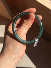 Load image into Gallery viewer, 54mm Certified Type A 100% Natural dark green/blue/gray Guatemala slim round cut Jadeite bangle PC184-0790
