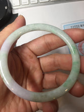 Load image into Gallery viewer, 54.4mm certified 100% natural Type A white/purple/sunny green slim round cut jadeite jade bangle PC253-0842
