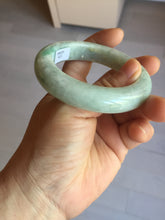 Load image into Gallery viewer, 52.3mm Certified Type A 100% Natural sunny green white chubby Jadeite bangle PE98-6212
