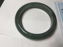 Load image into Gallery viewer, 57.6mm Certified type A 100% Natural oily dark green (老油青) gray black Jadeite bangle PC254-1391
