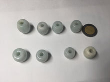 Load image into Gallery viewer, type A 100% Natural white/light green olive shape Jadeite Jade LuluTong (Every road is smooth) bead pendant BK107
