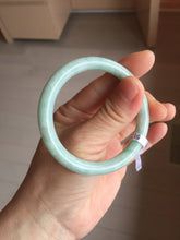 Load image into Gallery viewer, 51mm certified Type A 100% Natural light green sunny green white round cut Jadeite Jade bangle PH165
