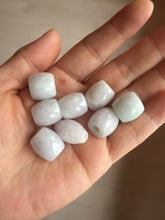 Load image into Gallery viewer, Type A 100% Natural white/light purple olive shape Jadeite Jade LuluTong (Every road is smooth) bead pendant BK108
