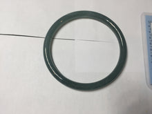 Load image into Gallery viewer, 59.5mm Certified Type A 100% Natural dark green blue gray black slim round cut Guatemala Jadeite bangle GL30-33-4317
