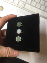 Load image into Gallery viewer, 100% natural type A icy watery green dark green four-prong jadeite jade ring group AA90
