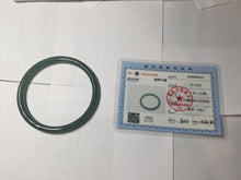 Load image into Gallery viewer, 59.5mm Certified Type A 100% Natural dark green blue gray black slim round cut Guatemala Jadeite bangle GL30-33-4317
