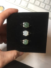 Load image into Gallery viewer, 100% natural type A icy watery green dark green four-prong jadeite jade ring group AA90
