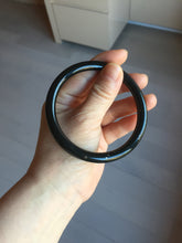 Load image into Gallery viewer, 62.8mm certified 100% Natural dark green/black meteorite round cut nephrite bangle HN133-0589
