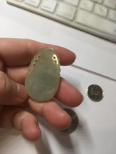 Load image into Gallery viewer, Type A 100% Natural Light Green-Gray (淡油冰) Jadeite Jade Monkey with Longevity Peach (寿桃) Pendant – Wisdom, Courage &amp; Longevity PC240
