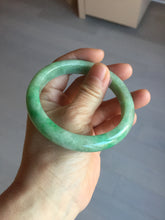 Load image into Gallery viewer, 60mm Certified Type A 100% Natural sunny green gray Jadeite Jade bangle BG233-9884
