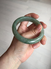 Load image into Gallery viewer, 57.2mm certified Type A 100% Natural icy watery dark green gray Jadeite Jade bangle PC14-0371
