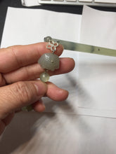 Load image into Gallery viewer, 18.5cm 100% Natural black white ink painting(水墨) Xiu Jade (Serpentine) Hairpin with Doggy Hanging Ornament  AW68
