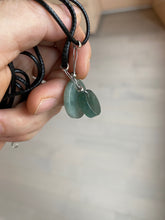 Load image into Gallery viewer, 100% natural  icy watery dark green/gray jadeite jade safe and sound couple pendant pair BG4
