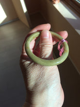 Load image into Gallery viewer, 48-53 mm Type A 100% Natural yellow brown Jadeite oval/round Jade bangle group girl/small adult hand Z45
