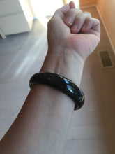 Load image into Gallery viewer, 60.3mm 100% Natural dark green/black meteorite Stellar Night sky nephrite bangle HN25-7603
