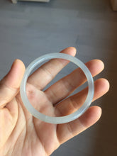 Load image into Gallery viewer, 58mm Certified 100% Natural icy watery white gray pink slim nephrite jade bangle HN135-9191
