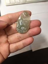 Load image into Gallery viewer, Type A 100% Natural Light Green-Gray (淡油冰) Jadeite Jade Pig Pendant – Abundance, Prosperity, Happiness &amp; Good Fortune PC241
