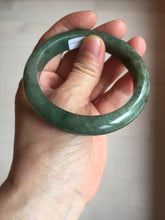 Load image into Gallery viewer, 56.8mm Certified 100% natural Type A oily dark green/ gray (老油青) jadeite jade bangle PC1-0375
