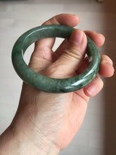 Load image into Gallery viewer, 56.8mm Certified 100% natural Type A oily dark green/ gray (老油青) jadeite jade bangle PC1-0375
