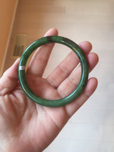 Load image into Gallery viewer, 62mm certified 100% Natural dark green/black round cut nephrite (碧玉)  bangle HN20-9149
