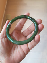 Load image into Gallery viewer, 62mm certified 100% Natural dark green/black round cut nephrite (碧玉)  bangle HN20-9149
