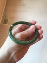 Load image into Gallery viewer, 62mm certified 100% Natural dark green/black round cut nephrite (碧玉)  bangle HN20-9149
