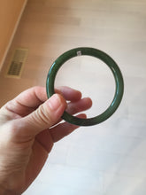 Load image into Gallery viewer, 62mm certified 100% Natural dark green/black round cut nephrite (碧玉)  bangle HN20-9149
