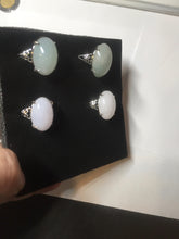 Load image into Gallery viewer, 100% natural type A icy watery green dark green four-prong jadeite jade ring group AA91
