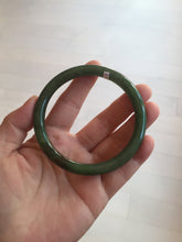 Load image into Gallery viewer, 62mm certified 100% Natural dark green/black round cut nephrite (碧玉)  bangle HN20-9149
