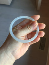 Load image into Gallery viewer, 59.2mm Certified 100% Natural white gray slim nephrite jade bangle HN137-9100
