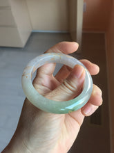 Load image into Gallery viewer, 50.3.mm 100% Natural type A green purple white carved flowers and golden-painted Jadeite Jade bangle PB248-5301
