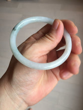 Load image into Gallery viewer, 56mm Certified Type A 100% Natural light green purple slim round cut Jadeite bangle PB175-9123
