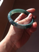 Load image into Gallery viewer, 60.6mm Certified Type A 100% Natural dark green/blue/gray/black Guatemala Jadeite bangle Pb280-0691
