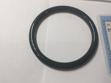 Load image into Gallery viewer, 60mm Certified Type A 100% Natural dark blue/gray/black(WuJi) Guatemala slim round cut Jadeite bangle AZ147-1360
