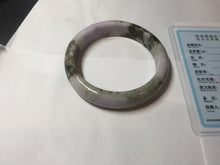 Load image into Gallery viewer, 58.5mm certified 100% natural Type A dark green purple red black Mountain Blossoms (山花烂漫)jadeite jade bangle PC256-0467
