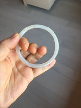 Load image into Gallery viewer, 59.2mm Certified 100% Natural white gray slim nephrite jade bangle HN137-9100
