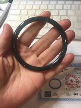 Load image into Gallery viewer, 60mm Certified Type A 100% Natural dark blue/gray/black(WuJi) Guatemala slim round cut Jadeite bangle AZ147-1360

