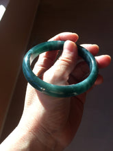 Load image into Gallery viewer, 60.8mm Certified Type A 100% Natural dark green/blue/gray/black Guatemala Jadeite bangle PB279-0687
