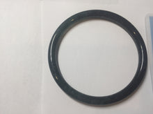 Load image into Gallery viewer, 59.2mm Certified Type A 100% Natural Half Black (乌鸡) / Half Watery Blue (蓝水)/gray Guatemala Jadeite Jade Bangle AZ148-1369
