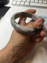 Load image into Gallery viewer, 58.5mm certified 100% natural Type A dark green purple red black Mountain Blossoms (山花烂漫)jadeite jade bangle PC256-0467
