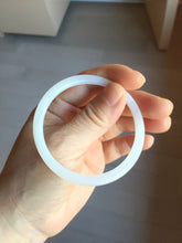 Load image into Gallery viewer, 53.5mm Certified 100% Natural white slim nephrite jade bangle HN138-9099
