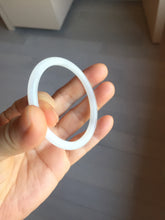 Load image into Gallery viewer, 53.5mm Certified 100% Natural white slim nephrite jade bangle HN138-9099
