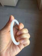 Load image into Gallery viewer, 53.5mm Certified 100% Natural white slim nephrite jade bangle HN138-9099
