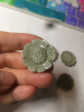 Load image into Gallery viewer, 23.3-28mm 100% natural light green/yellow/gray carved sunflower jadeite jade beads (supplies, add-on items) AY42

