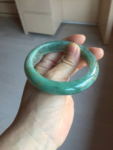 Load image into Gallery viewer, 56mm 100% Natural type A green/gray carved flowers and golden-painted Jadeite Jade bangle PB249-5681
