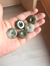 Load image into Gallery viewer, 22-25mm Type A 100% Natural dark green/white/yellow /gray/black Jadeite Jade Safety Guardian Button donut Pendant group PB49 (Add-on items)
