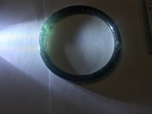 Load image into Gallery viewer, 59.2mm Certified Type A 100% Natural Half Black (乌鸡) / Half Watery Blue (蓝水)/gray Guatemala Jadeite Jade Bangle AZ148-1369
