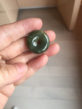 Load image into Gallery viewer, 22-25mm Type A 100% Natural dark green/white/yellow /gray/black Jadeite Jade Safety Guardian Button donut Pendant group PB49 (Add-on items)
