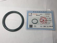 Load image into Gallery viewer, 55.3mm Certified Type A 100% Natural dark green/blue/gray Guatemala slim round cut Jadeite bangle PH145-4305
