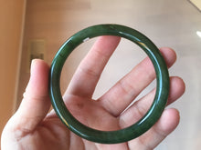 Load image into Gallery viewer, 62mm certified 100% Natural dark green/black round cut nephrite (碧玉)  bangle HN18-9161

